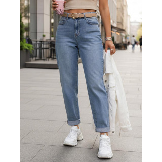 Ženske svetlo modre baggy kavbojke s pasom UY2887