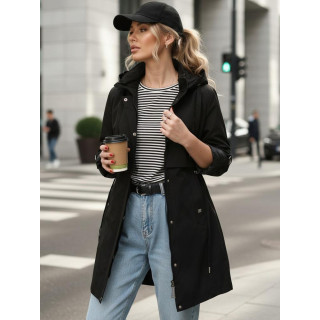 Ženska prehodna parka črne barve TY5556