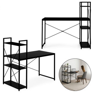 Črna podstrešna miza s polico