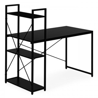 Črna podstrešna miza s polico