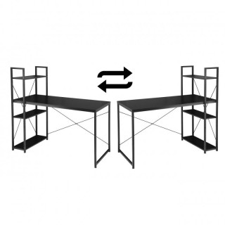 Črna podstrešna miza s polico