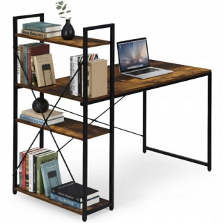 Podstrešna miza s polico v rjavi barvi