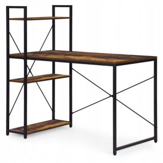 Podstrešna miza s polico v rjavi barvi