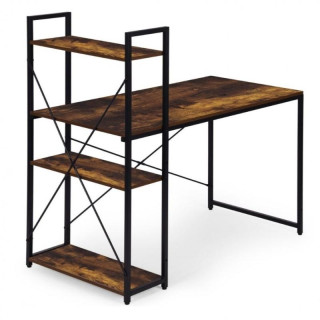 Podstrešna miza s polico v rjavi barvi