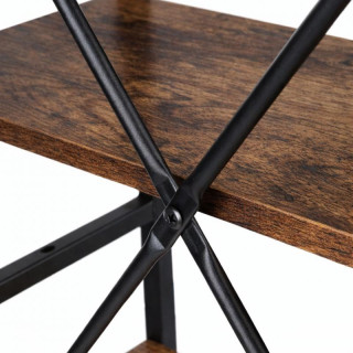 Črno-rjava knjižna omara s 4 policami v podstrešju