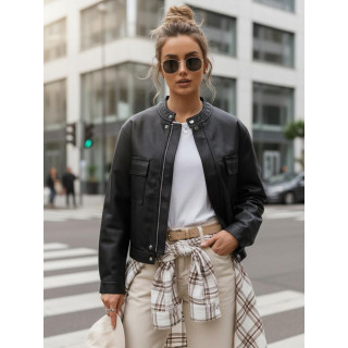 Črna ženska usnjena jakna TY5539