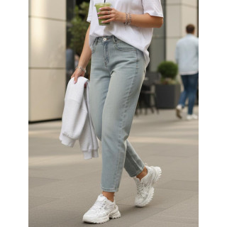 Svetlo modre ženske kavbojke mom fit UY2858