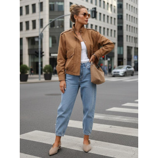 Ženska rjava semiš jakna TY5572