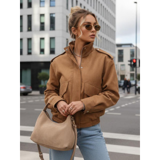 Ženska rjava semiš jakna TY5572