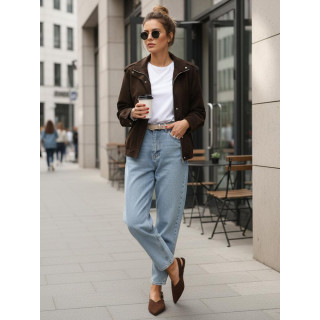 Ženska jakna iz čokoladnega semiša TY5571