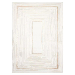 Moderna vzorčasta preproga v beli barvi