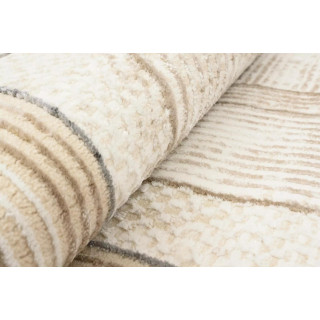 Moderna vzorčasta preproga v krem barvi