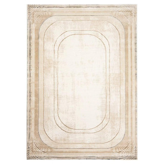 Moderna vzorčasta preproga v krem barvi