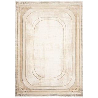 Moderna vzorčasta preproga v krem barvi