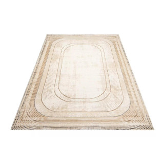 Moderna vzorčasta preproga v krem barvi