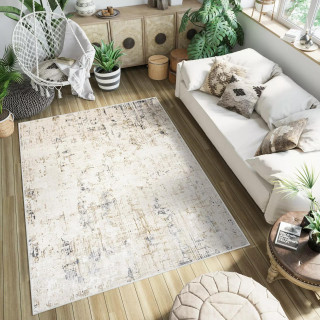 Vzorčana moderna preproga v kremni barvi