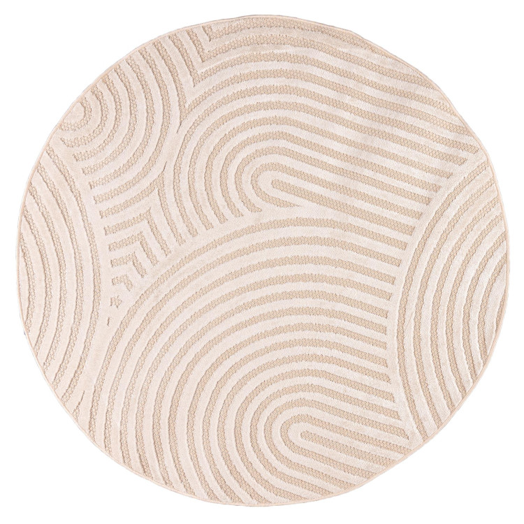 Okrogla kremna preproga z vzorcem