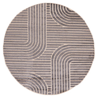 Krem okrogla preproga z vzorcem