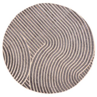 Okrogla preproga z vzorcem v kremni barvi