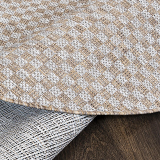 Siva okrogla preproga