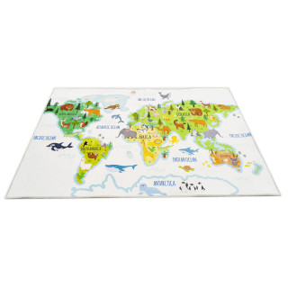 Otroška preproga z zemljevidom in živalmi