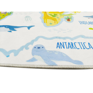 Otroška preproga z zemljevidom in živalmi