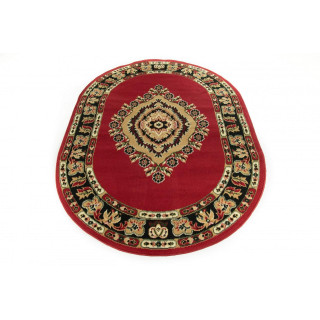 Ovalna rdeča preproga z vzorcem