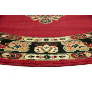 Ovalna rdeča preproga z vzorcem