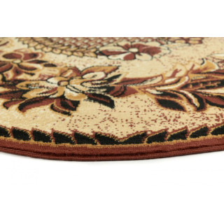 Svetlo bež ovalna preproga s cvetličnim vzorcem