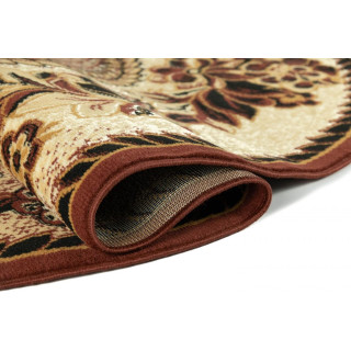 Svetlo bež ovalna preproga s cvetličnim vzorcem