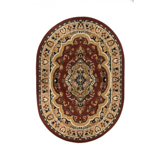 Ovalna rjava preproga z vintage vzorcem