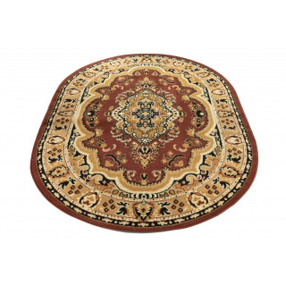 Ovalna rjava preproga z vintage vzorcem