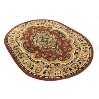 Ovalna rjava preproga z vintage vzorcem