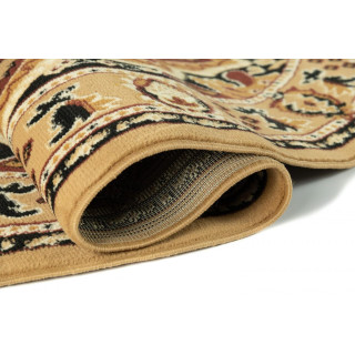 Bež ovalna preproga z vintage vzorcem