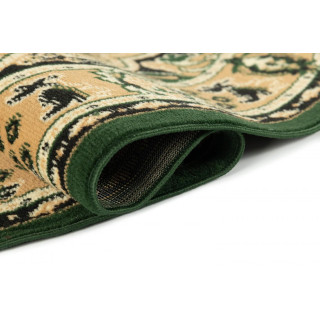 Ovalna zelena preproga z vintage vzorcem
