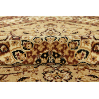 Bež ovalna preproga z vintage vzorcem