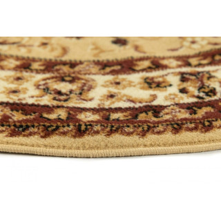 Bež ovalna preproga z vintage vzorcem