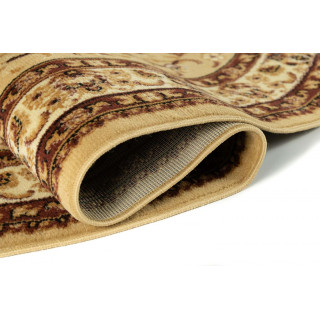 Bež ovalna preproga z vintage vzorcem