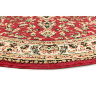 Ovalna rdeča preproga z vintage vzorcem