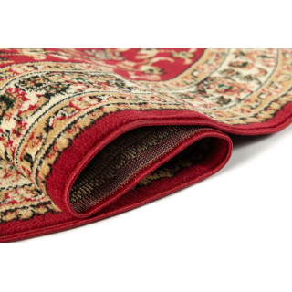 Ovalna rdeča preproga z vintage vzorcem