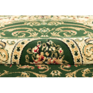 Zelena ovalna preproga z vintage vzorcem