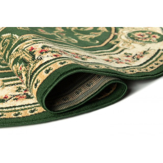 Zelena ovalna preproga z vintage vzorcem