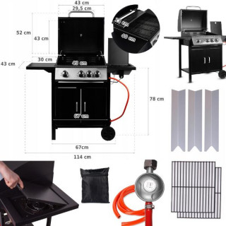 Curron PartyTogether 3+1 plinski žar s pokrovom