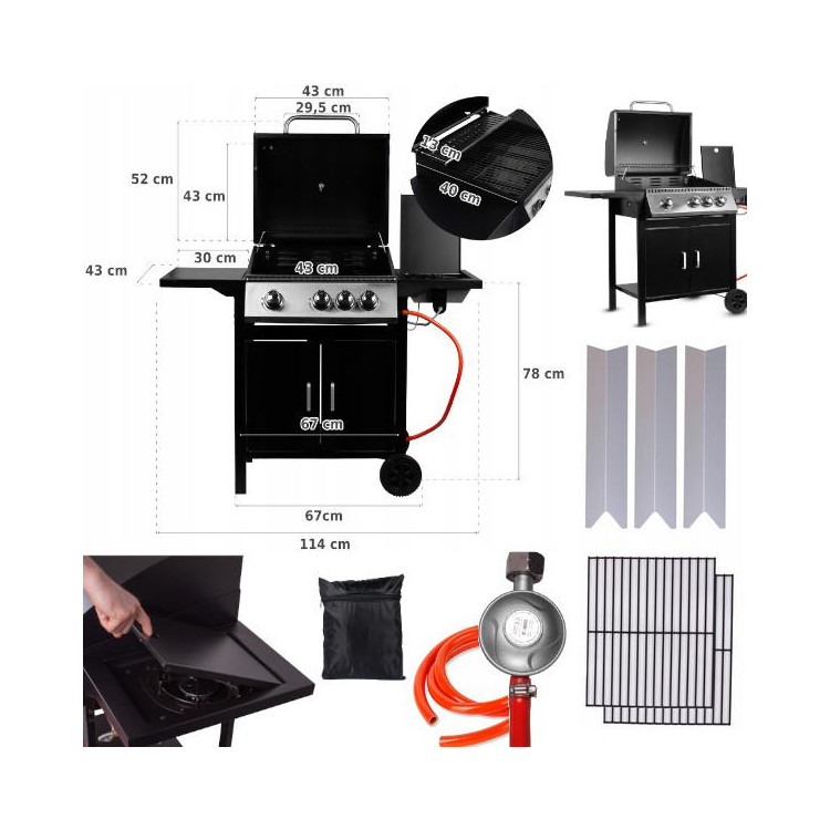 Curron PartyTogether 3+1 plinski žar s pokrovom