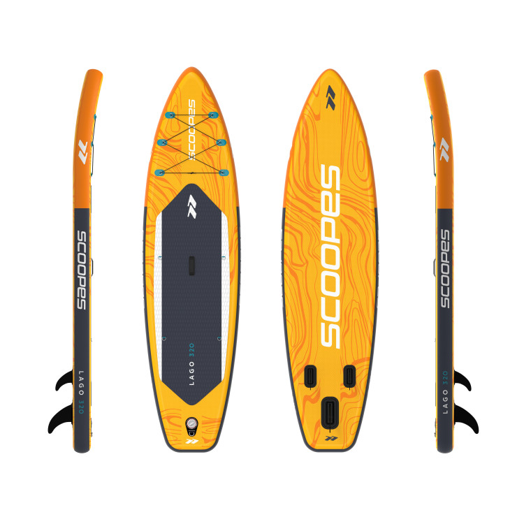 Rumena SUP deska LAGO 320 cm z dodatki