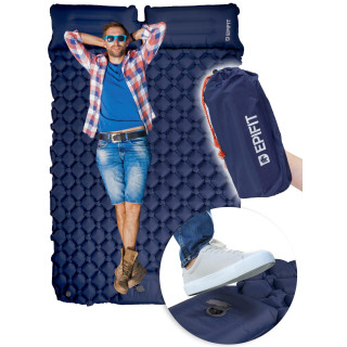 Temno modra samonapihljiva vzmetnica REST za 2 osebi