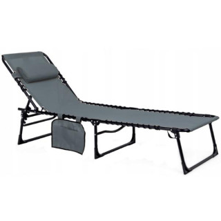 Zložljiv temno siv ležalnik MalTec OASIS