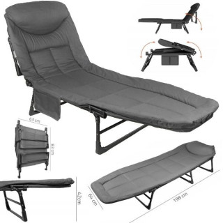 Zložljiva postelja za kampiranje Sunwaal v sivi barvi