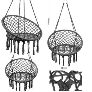 Viseči temno siv fotelj