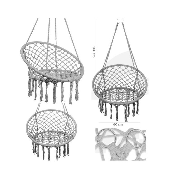 Svetlo siv viseči stol